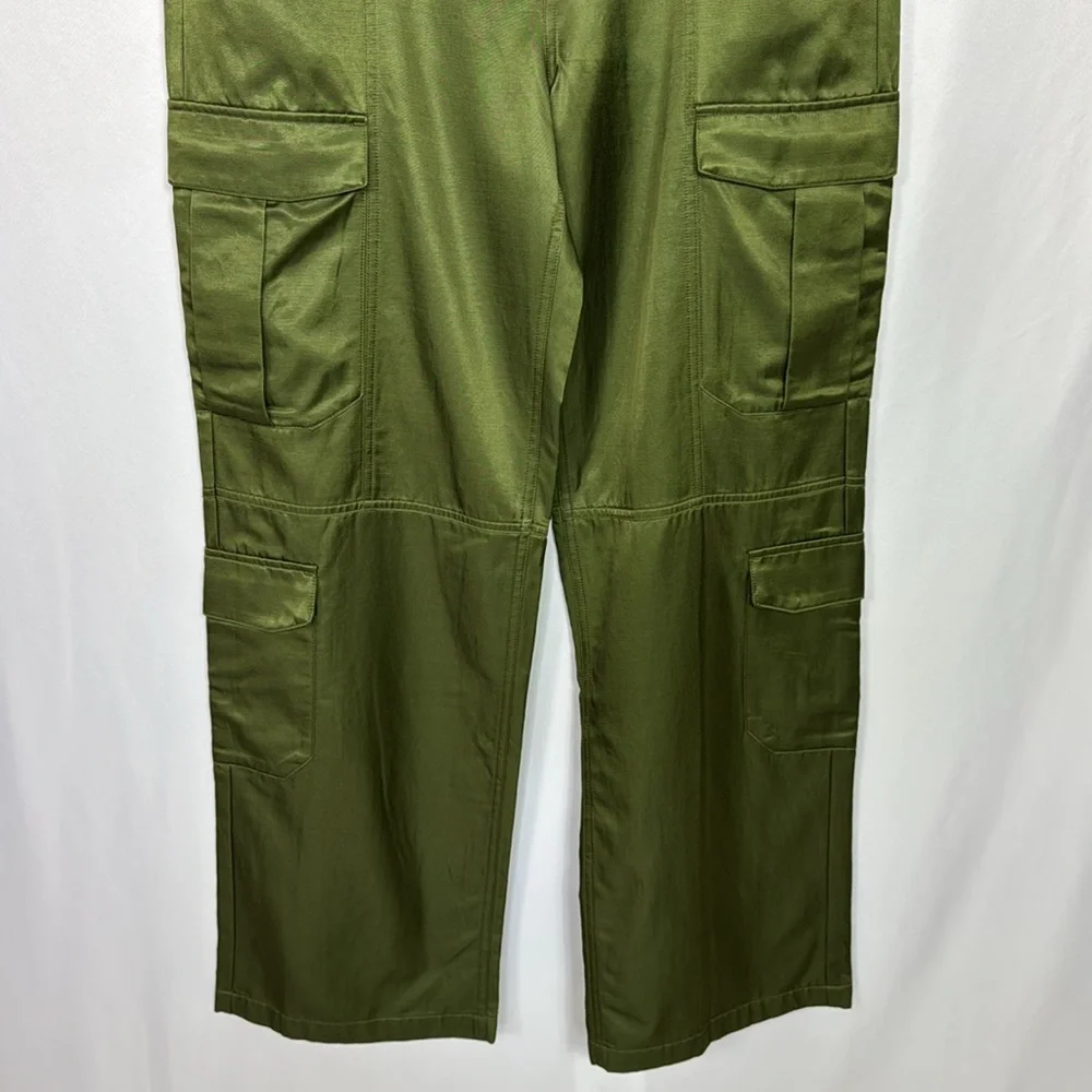 Rag & Bone Cailyn Japanese Satin Cargo Pants‎ Size 30 Army Green - Picture 7 of 16
